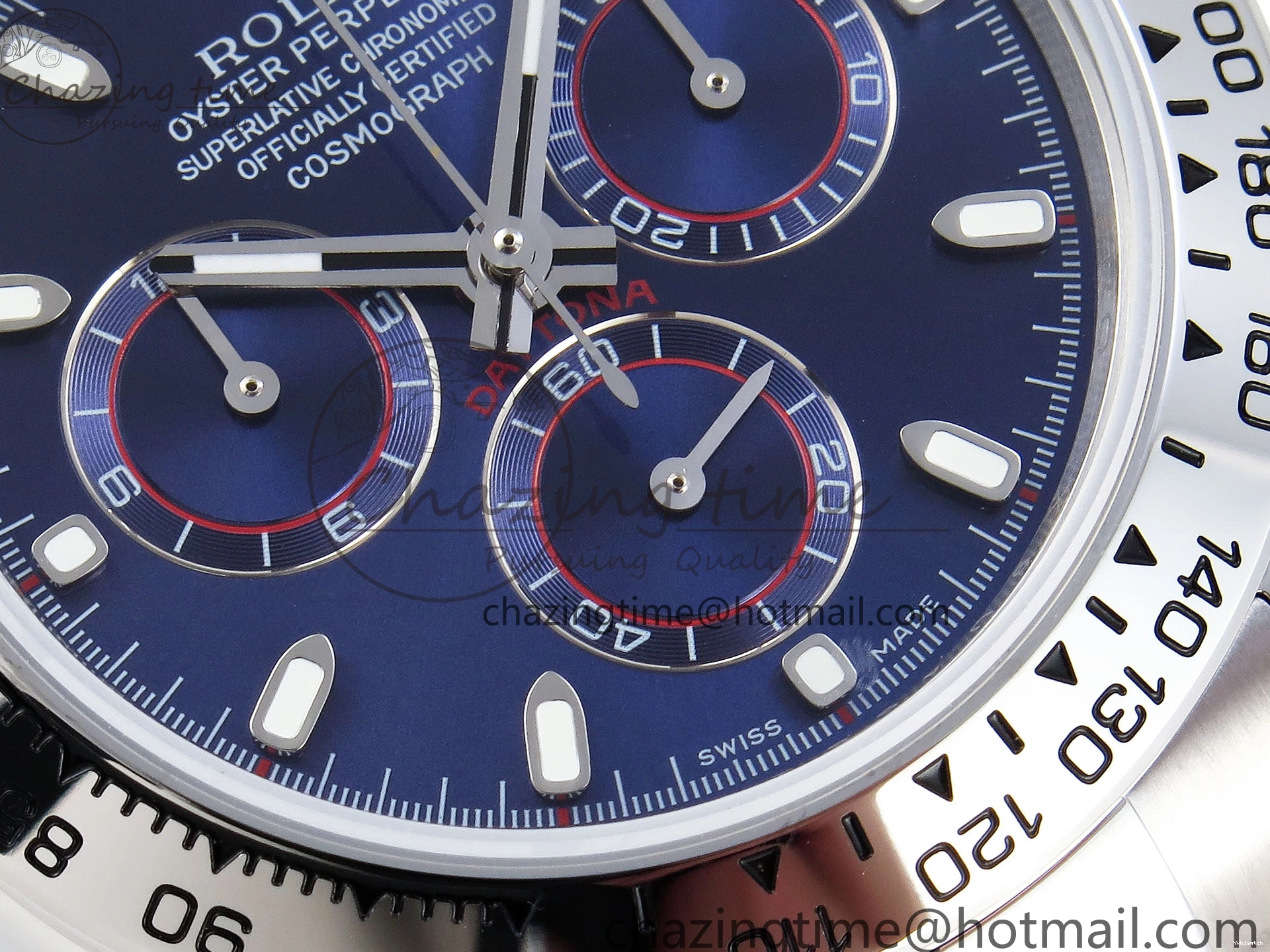 116509 OMF DIAL SS BEST ON A7750 DAYTONA BLUE MOVEMENT) SS STICK BRACELET (SLIM EDITION 1219